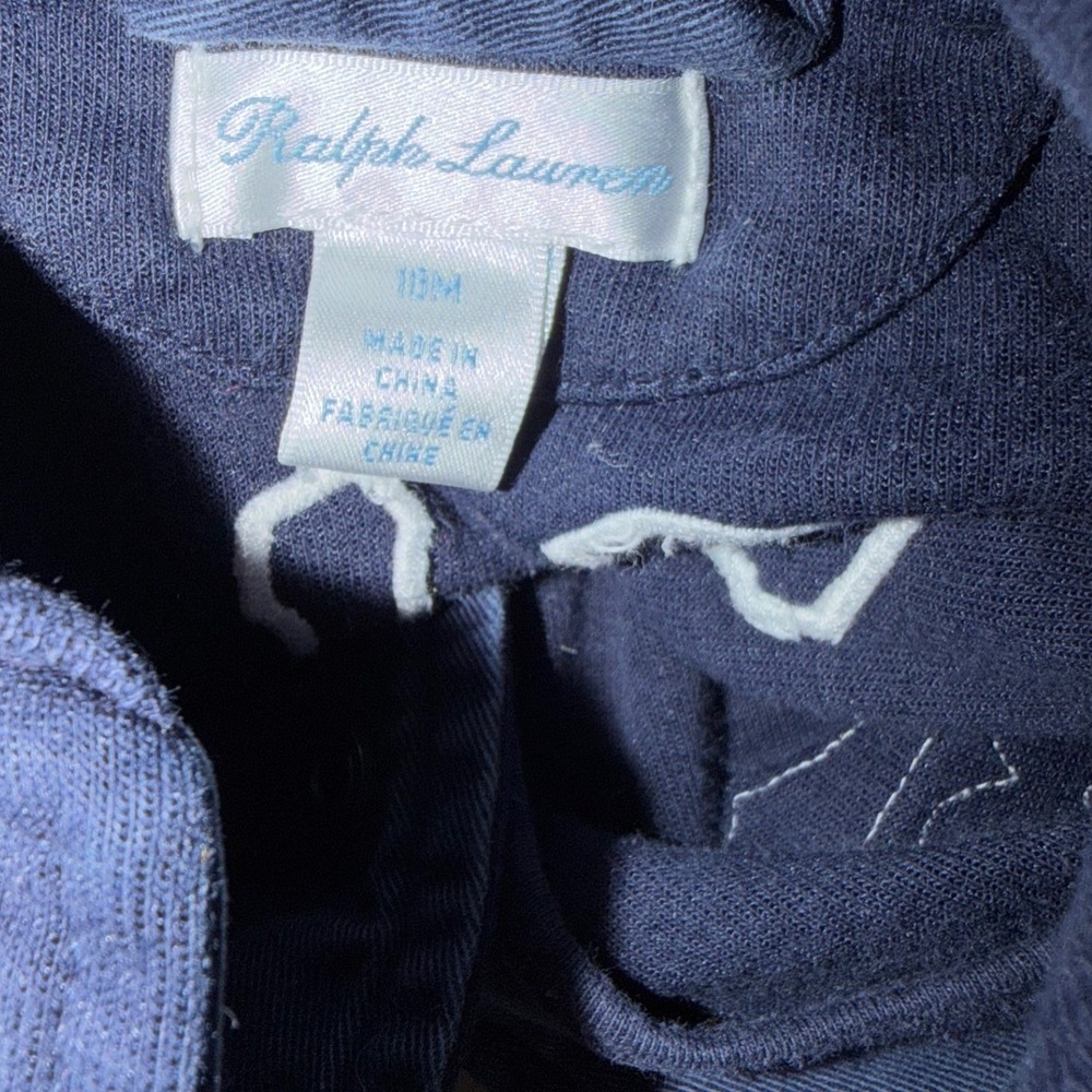 Polo Ralph Lauren Varsity Jacket Toddler 18M Navy Polo Bear Baseball 67 Preppy - Picture 9 of 11